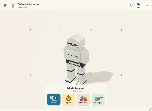 The app’s illustrated building instructions
